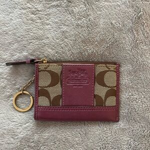 Coach Tan and Purple Card Holder